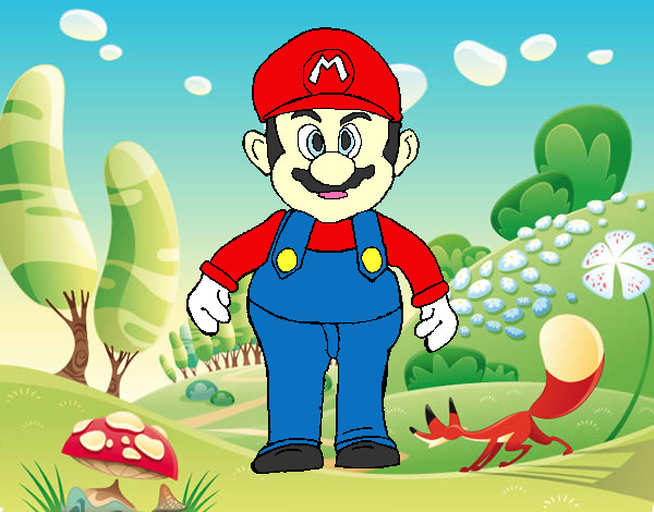 Dibujo Mario pintado por lesker