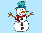 Dibujo Muñeco de nieve con sombrero pintado por Ailem