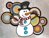 Dibujo Muñeco de nieve con sombrero pintado por Mlopez11