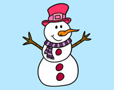 Dibujo Muñeco de nieve con sombrero pintado por raquel57