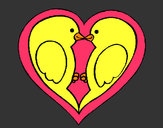 Dibujo Pajaritos enamorados pintado por damaris201