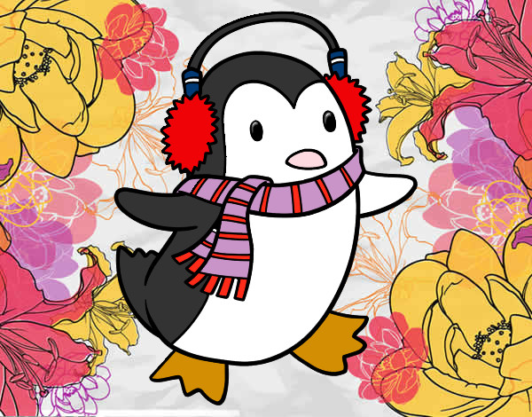 Dibujo Pingüino con bufanda pintado por tonyyy