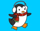 Dibujo Pingüino con bufanda pintado por valeriar