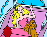 Dibujo Princesa cantante y su perrita pintado por juliese