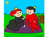 Dibujo Príncipes de picnic pintado por damaris201