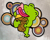 Dibujo Rana con un helado pintado por Otaku-celi