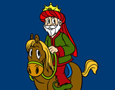 Dibujo Rey Gaspar a caballo pintado por queyla