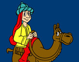 Dibujo Rey Melchor en camello pintado por SRP10