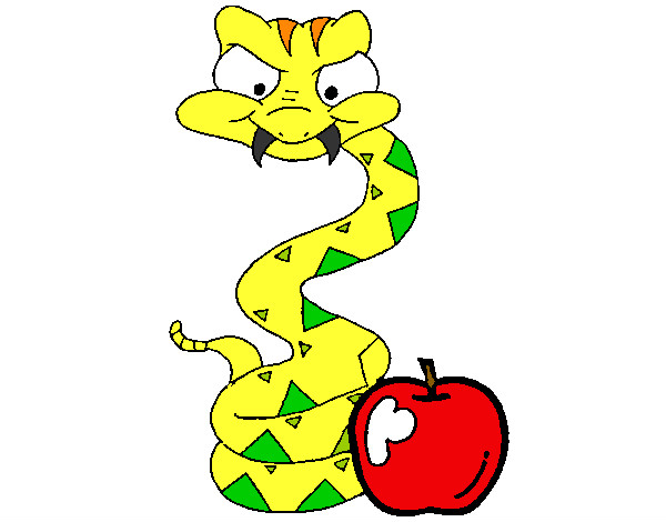 Dibujo Serpiente y manzana pintado por camilo50