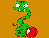 Dibujo Serpiente y manzana pintado por laila5433