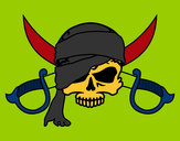 Dibujo Símbolo pirata pintado por anaymo