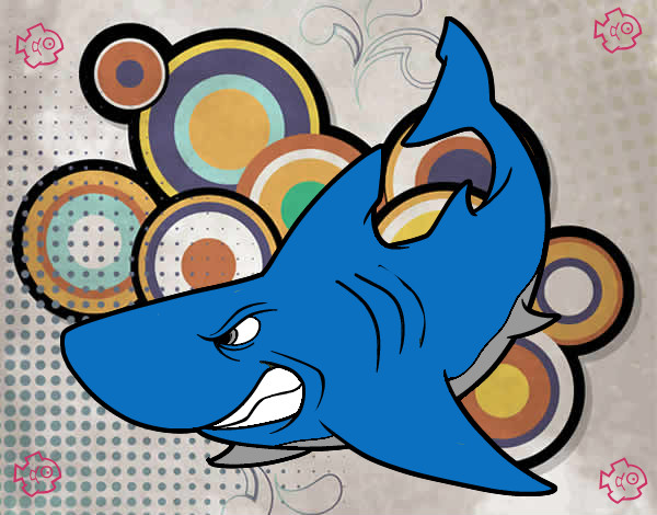 Dibujo Tiburón enfadado pintado por alan38