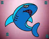 Dibujo Tiburón nadando pintado por julareina