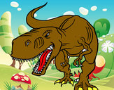 Dibujo Tiranosaurio Rex enfadado pintado por URIPIOJO