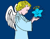 Dibujo Ángel y estrella pintado por queyla
