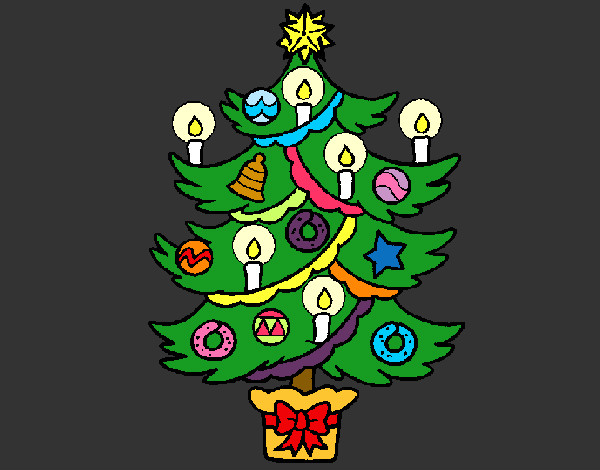 Dibujo Árbol de navidad con velas pintado por Danneliese