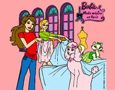 Dibujo Barbie y su amiga mirando ropa pintado por queyla