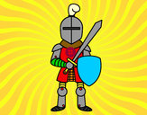 Dibujo Caballero con espada y escudo pintado por panda5