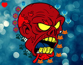 Dibujo Cabeza de zombi pintado por nayela