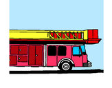 Dibujo Camión de bomberos con escalera pintado por alexa1009