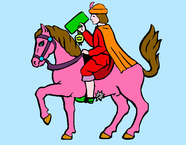 Dibujo Cartero navideño en caballo pintado por anarubiolo