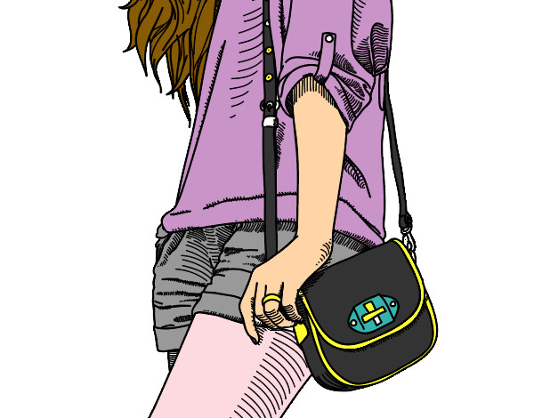 Dibujo Chica con bolso pintado por lohagnis