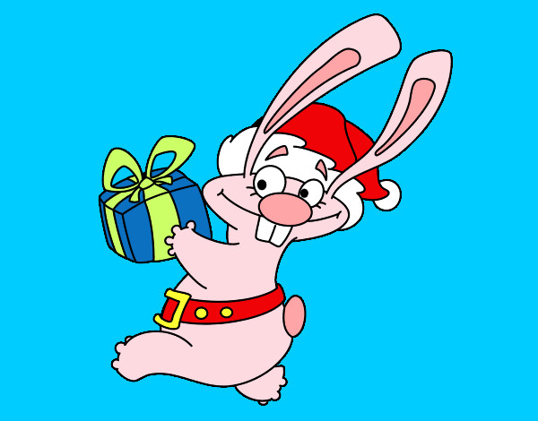 Dibujo Conejo con regalo pintado por anjana