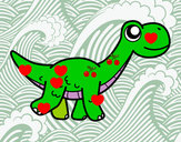 Dibujo Diplodocus feliz pintado por jadegian