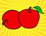Dibujo Dos manzanas pintado por almamer