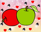 Dibujo Dos manzanas pintado por kiimii