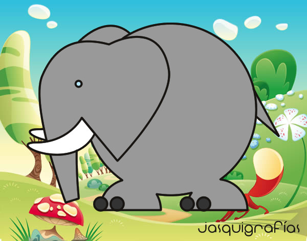 Dibujo Elefante grande pintado por Alba-R