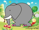 Dibujo Elefante grande pintado por Amaru