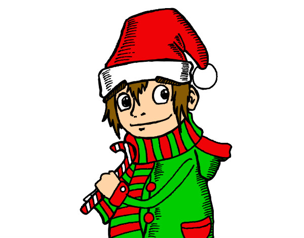 Dibujo Elfo de Navidad pintado por mina54