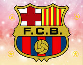 Dibujo Escudo del F.C. Barcelona pintado por rayito