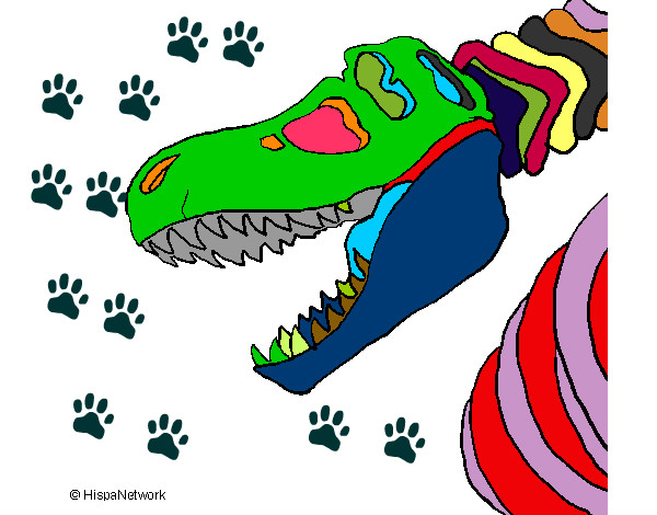 Dibujo Esqueleto tiranosaurio rex pintado por jeremhy