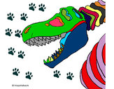 Dibujo Esqueleto tiranosaurio rex pintado por jeremhy