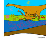 Dibujo Familia de Braquiosaurios pintado por juandis