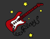 Dibujo Guitarra y estrellas pintado por mafer_case