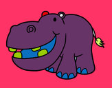 Dibujo Hipopótamo pequeño pintado por arihana