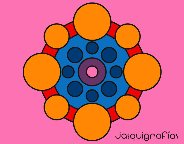 Dibujo Mandala con redondas pintado por Danneliese