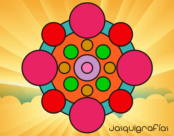 Dibujo Mandala con redondas pintado por juliet_09