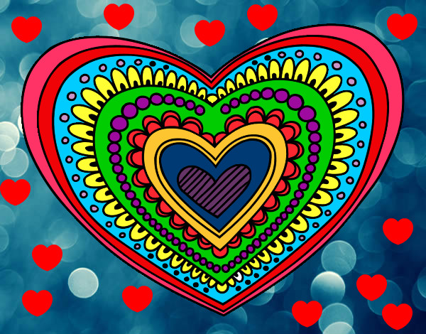 Dibujo Mandala corazón pintado por blairsita