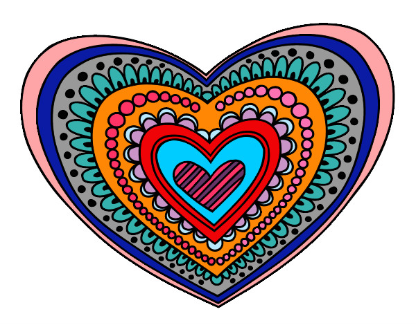 Dibujo Mandala corazón pintado por Felipe828