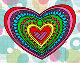 Dibujo Mandala corazón pintado por FranHunte