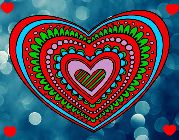 Dibujo Mandala corazón pintado por martucha3
