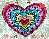 Dibujo Mandala corazón pintado por yudy122522