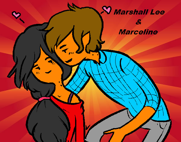 Dibujo Marshall Lee y Marceline pintado por joelmary
