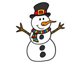Dibujo Muñeco de nieve con sombrero pintado por miniurkaf