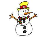 Dibujo Muñeco de nieve con sombrero pintado por nikolmaria