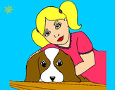 Dibujo Niña abrazando a su perro pintado por ivi999